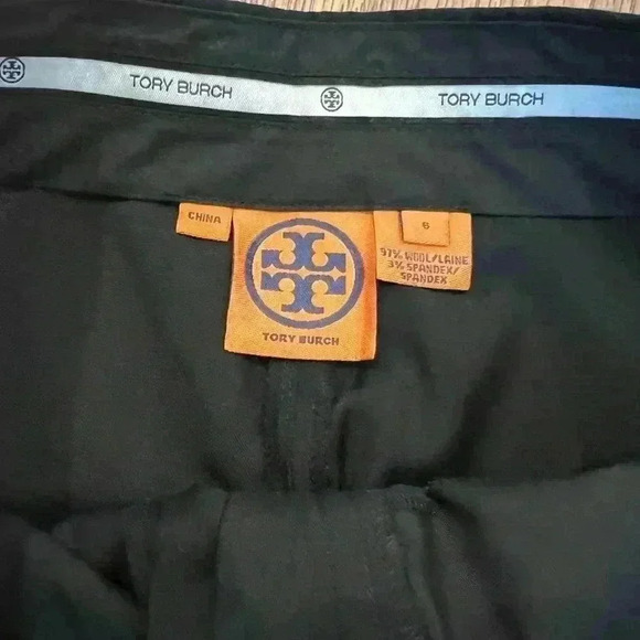 Black Tory Burch Wide Leg Trousers Size 6 Wool - Picture 3 of 6